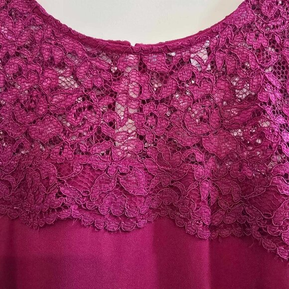 Boutique By JCP Pink Lace Shift Dress Flutter Sleeve Spanish Rose - Picture 3 of 9